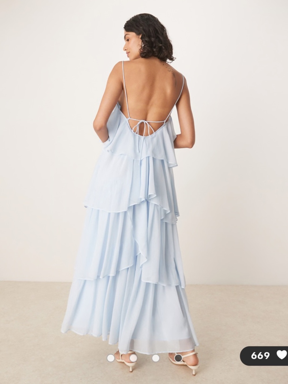 ASOS Light Blue Ruffled Dress - Picture 3 of 4